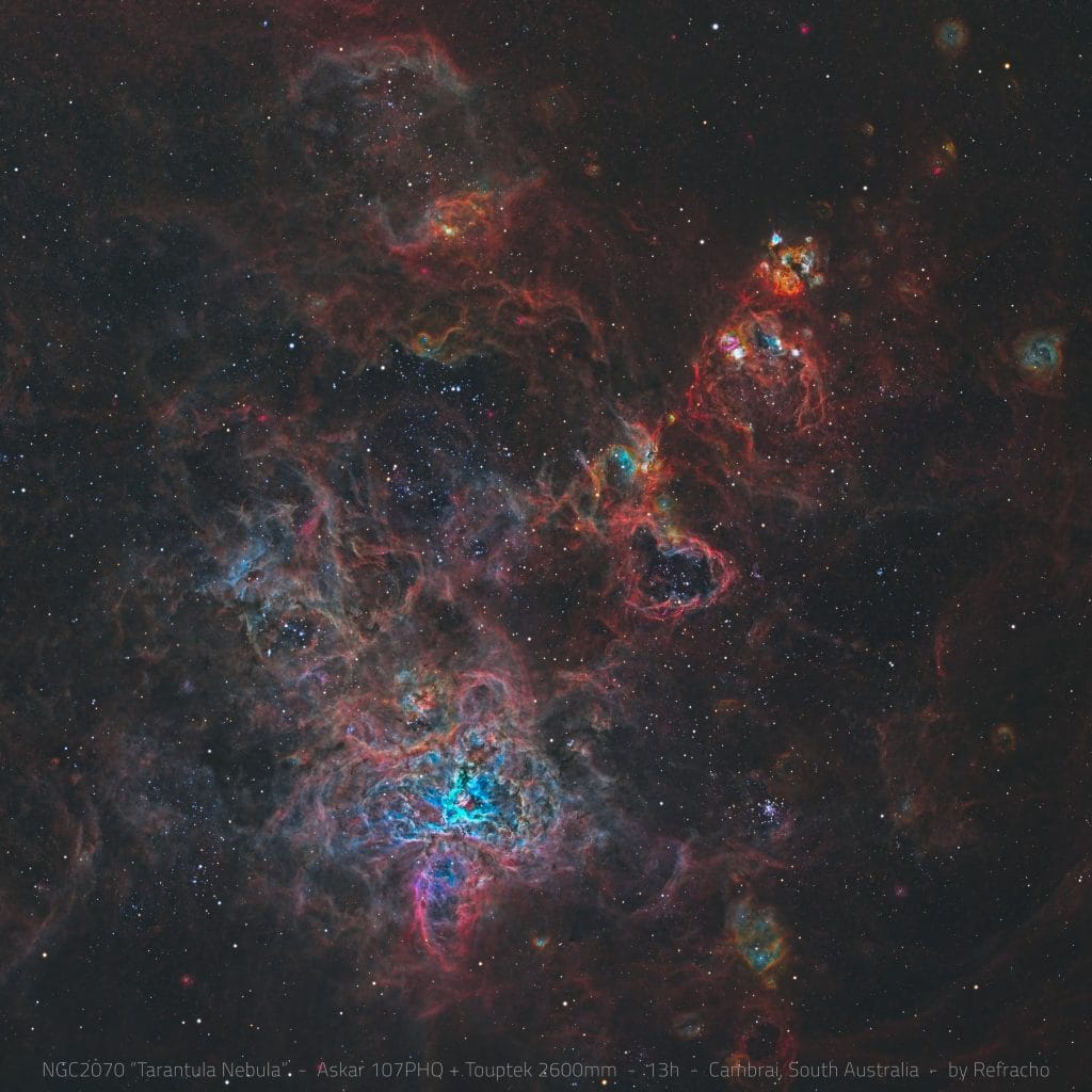 Tarantula Nebula (NGC 2070) in LMC – astrophotography by Junrui Ye