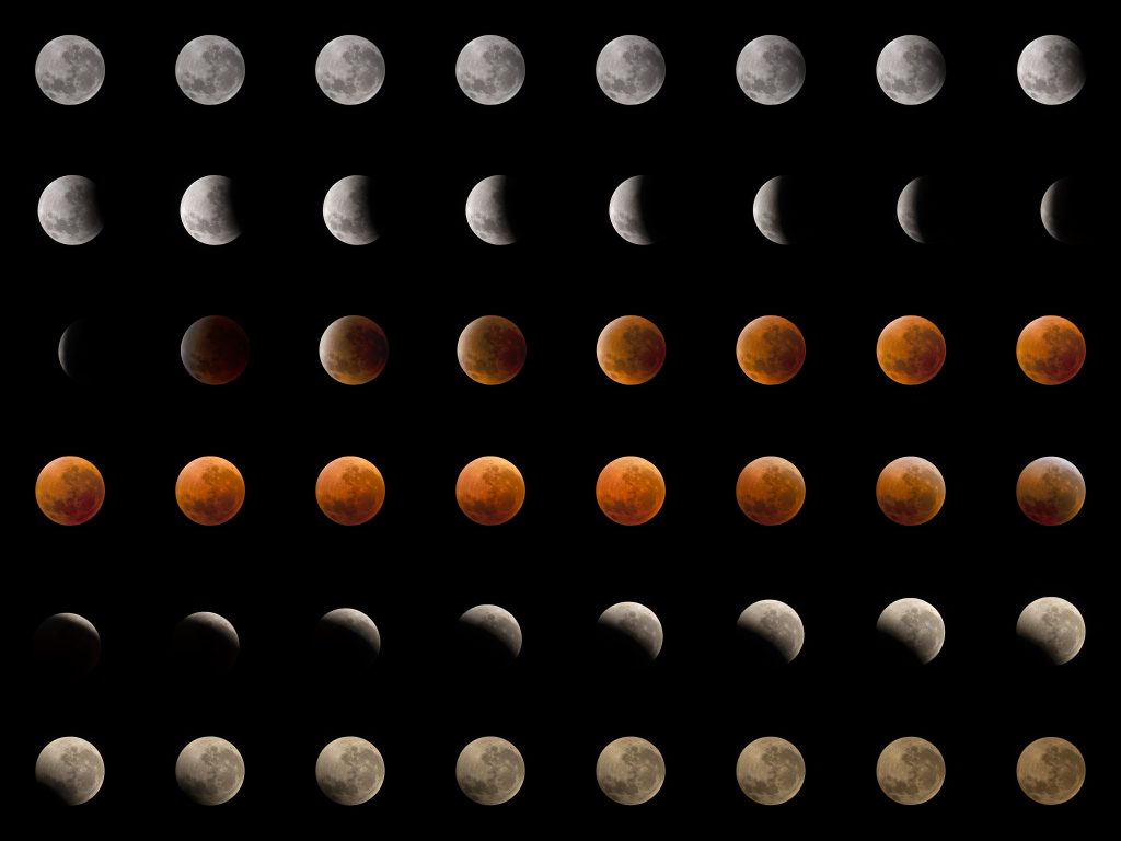 Composite sequence of the total lunar eclipse on September 8, 2025 – starry sky photography by Junrui Ye