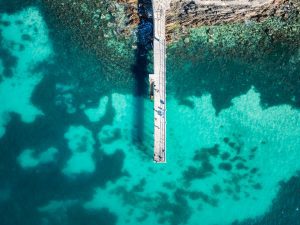 Aerial view of the jetty at Second Valley, South Australia – landscape photography by Junrui Ye