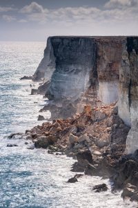 Eroded Limestone Cliffs at Bunda Cliffs, Great Australian Bight – South Australia Landscape Close view of eroded limestone cliffs and rocky shoreline at Bunda Cliffs on the Great Australian Bight, South Australia