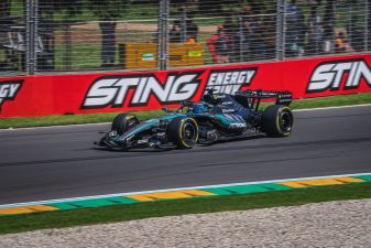 George Russell driving Mercedes Formula 1 car during Melbourne race