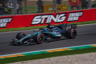 George Russell driving Mercedes Formula 1 car in action