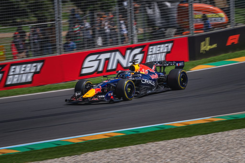 Max Verstappen driving Red Bull Formula 1 car at Melbourne circuit